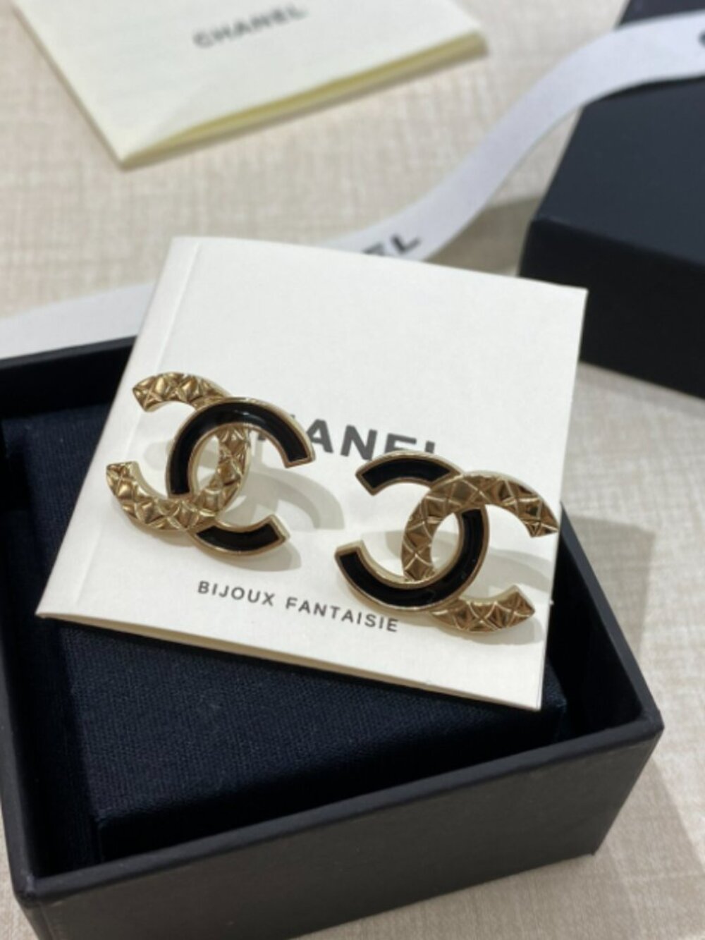 Chanel Double C Stud Earrings